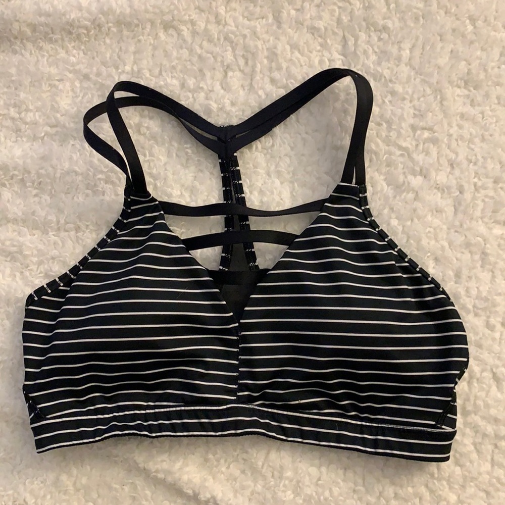 Black/white striped bra cute straps in the front